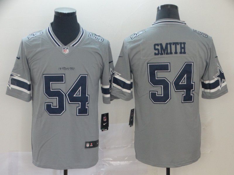 Men Dallas Cowboys 54 Smith Grey Nike Vapor Untouchable Limited NFL Jersey
